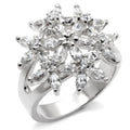 High-Polished 925 Sterling Silver Ring with AAA Grade CZ in Clear