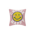 Choose Happy Hook Pillow In Pink