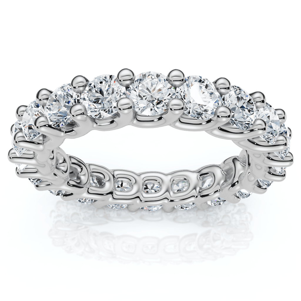 2 1/2Ct Diamond U Prong Eternity Ring in 14k Gold or Platinum Lab Grown