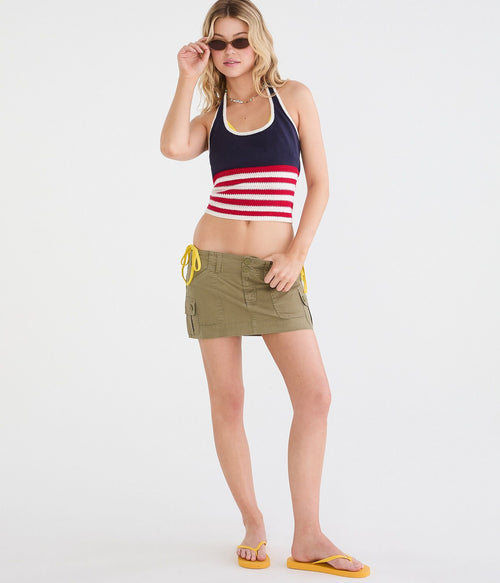 Aeropostale Twill Cargo Low-Rise Mini Skirt