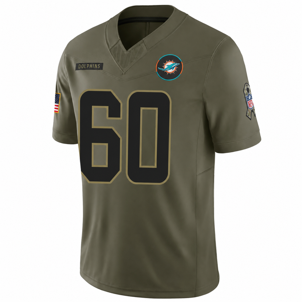 Andrew Meyer Men's Limited Olive Miami Dolphins #60 Jersey