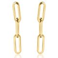 14k Yellow Gold Clip Dangle Women's Earrings 3/4" Tall