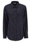 S Max Mara Women Stmnora - Lightweight Denim Shirt With Jewelled Detail