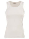Peserico Women Cotton Jersey Vest Top With Shiny Thread