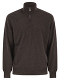 Brunello Cucinelli Men Cashmere Turtleneck Sweater With Zipper