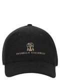 Brunello Cucinelli Men Baseball Cap In Garment-Dyed Twisted Cotton Gabardine With Embroidered Logo