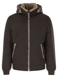 Brunello Cucinelli Men Padded Hooded Bomber Jacket With Shearling Details