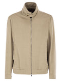 Brunello Cucinelli Men Virgin Wool Bomber Jacket With Stand Collar