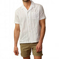 Fez Organic Cotton Short Sleeve Shirt In White Provence Stripe