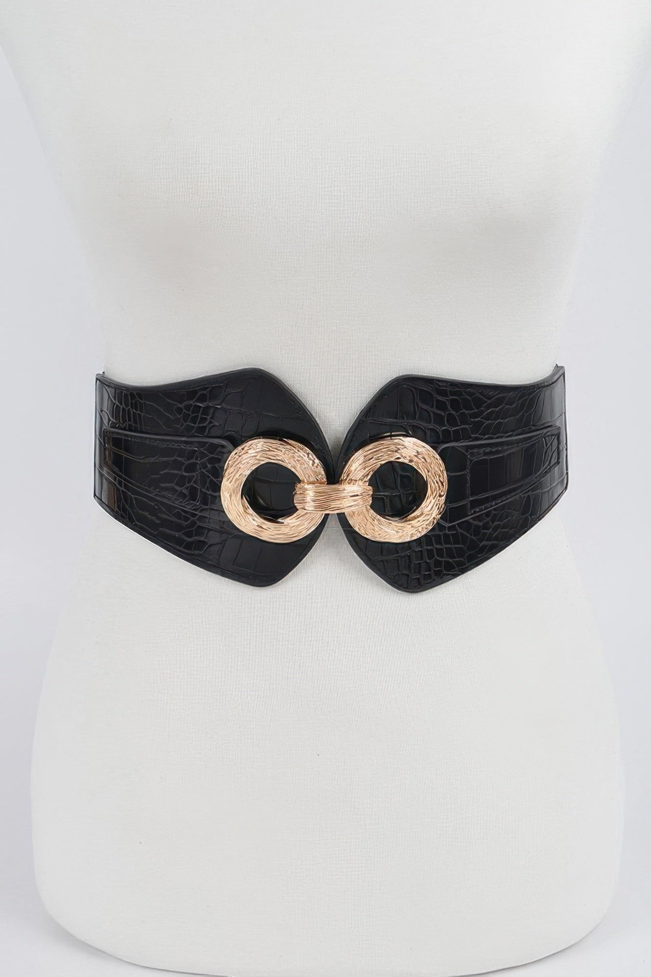 Faux Croc Wide Stretch Belt