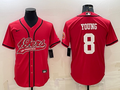 Men's San Francisco 49ers Steve Young #8 Red Game Jersey1 Joint Edition