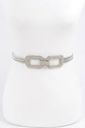 Rhinestone Metal Stretch Belt
