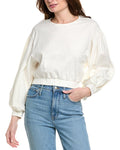 Just Bee Queen Whitney Linen-Blend Top
