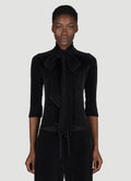 Balenciaga Women Scarf Turtleneck Terry-Cloth Blouse