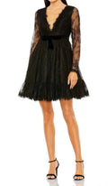 Lace Long Sleeve Dress In Black
