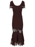 Self-Portrait Women Ribbed Midi Dress