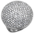 Rhodium Brass Ring with AAA Grade CZ in Clear