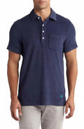 Cotton Terry Polo Shirt In Navy