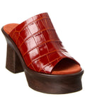 Ferragamo Samanta Croc-Embossed Leather Platform Sandal