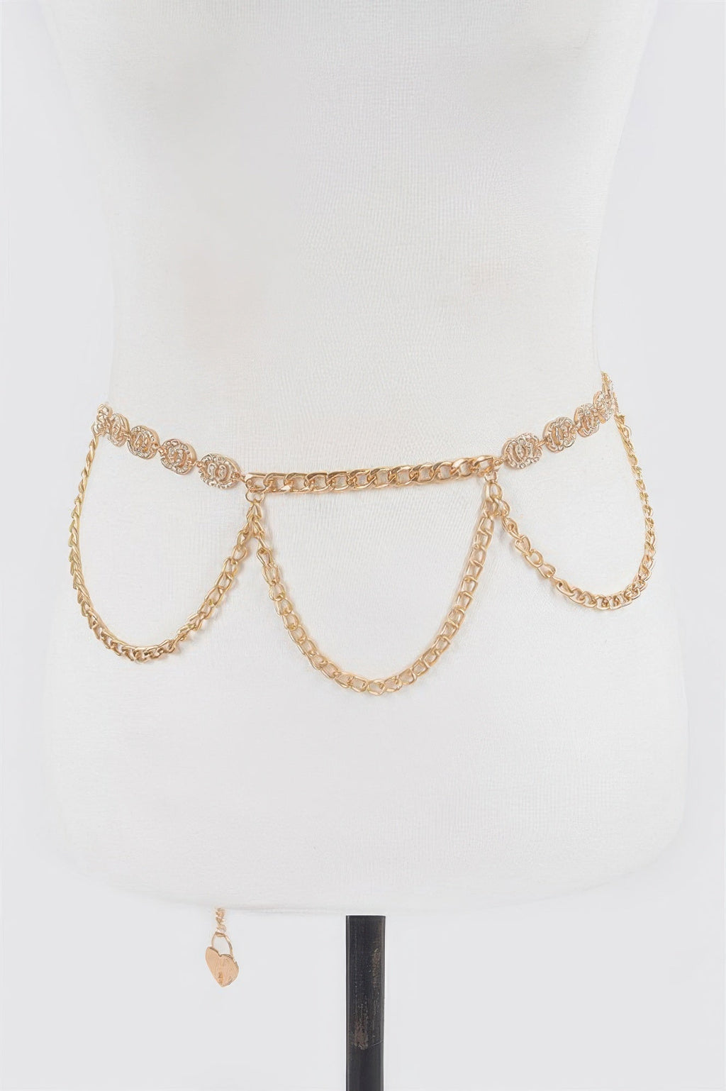 Stylish Chain Belt with Gemstone Accent