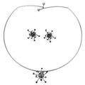 Ruthenium White Metal Jewelry Sets with Top Grade Crystal in Jet