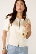 Women's Tilly Satin Zip Up Top
