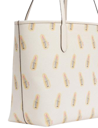 Coach City Tote With Lipstick Print