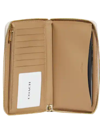 Coach Dempsey Large Phone Wallet In Signature Jacquard With Stripe And Coach Patch