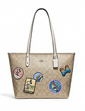 Coach Disney X Minnie Signature Patches City Zip Tote
