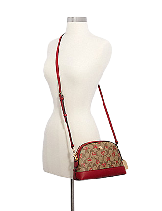 Coach Dome Crayon Hearts Love Signature Canvas Crossbody