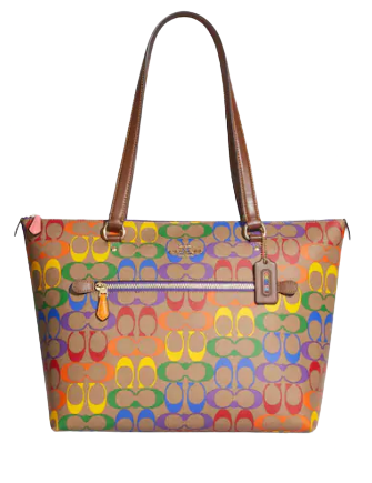 Coach Gallery Tote In Rainbow Signature Canvas