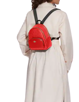 Coach Mini Court Backpack In Signature Canvas