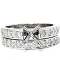 7/8ct Diamond Semi Mount Ring Set 14K White Gold Size: 6