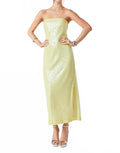 Strapless Sequin Maxi Dress In Yellow
