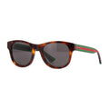 Gucci Sunglasses Square Full Rim, Havana Frame And Grey Lens Gg0003S003