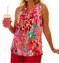 Floral Print Sleeveless Top In Multi