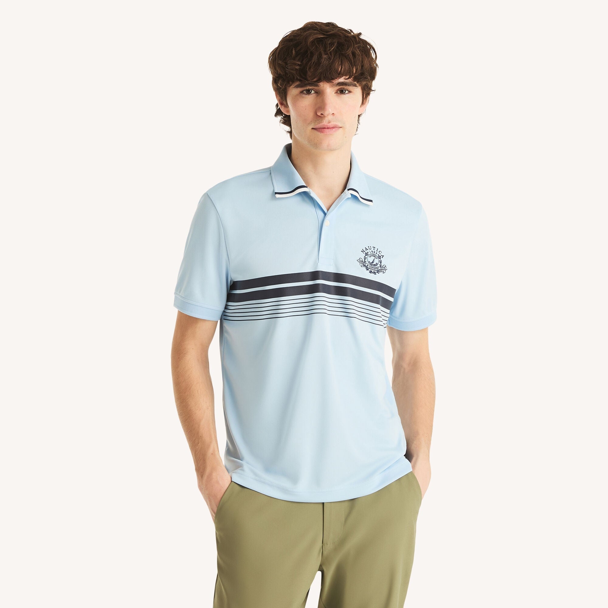 Nautica Mens Navtech Classic Fit Performance Polo