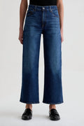 Saige Wide Leg Crop Jeans In Veiled