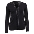MM6 Maison Margiela Knit Contrast Stitch Cardigan in Black Wool