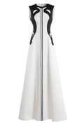 Neoprene Dress With Abstract Contrast Cuts