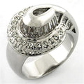 Rhodium Brass Ring with AAA Grade CZ in Clear