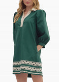 Lina Mini Dress In Hunter Green
