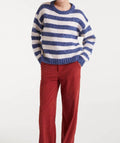 Rugby Stripe Sweater In Blue