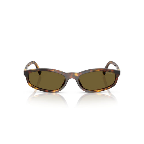 0mu A06s Rectangular Tortoiseshell Sunglasses with Gold Accents