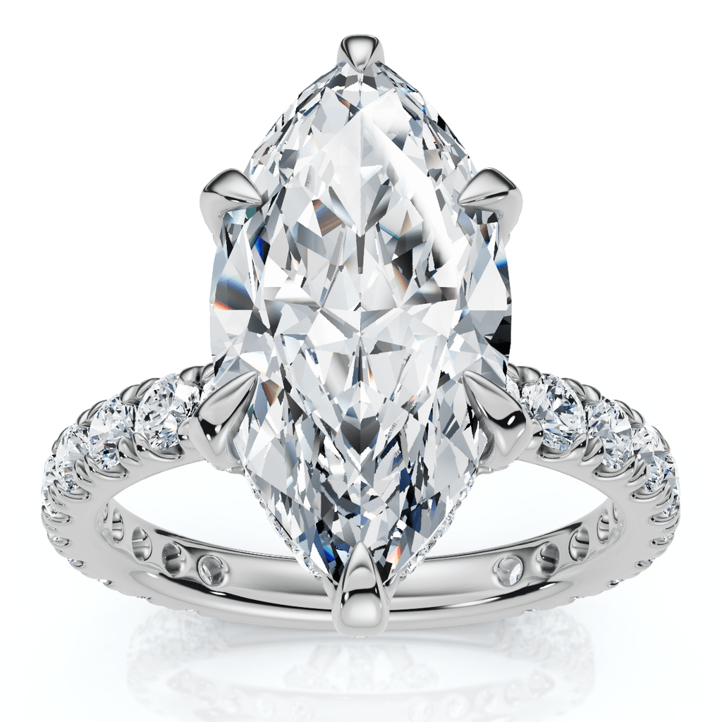 Certified 4Ct Viviana Marquise Diamond Engagement Ring 14k Gold or Platinum