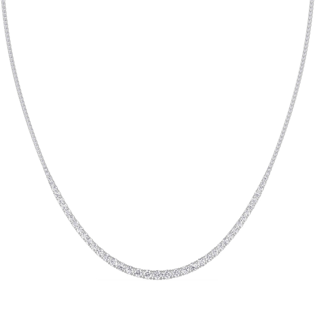 10Ct Graduated Diamond Tennis Necklace Lab Grown 14k Gold 18"