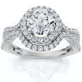 1 1/10Ct Lina Diamond Halo Engagement Ring 14k Gold or Platinum Lab Grown