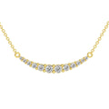 1/2Ct TW Diamond Graduated Bar Necklace 14k Gold Lab Grown Pendant 28mm