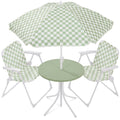 Best Choice Products Kids Outdoor Table and Chair Set with Umbrella, 3-Piece Foldable Toddler Picnic Set Ages 2-5