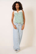 Women's Esme Striped Henley Tank Top